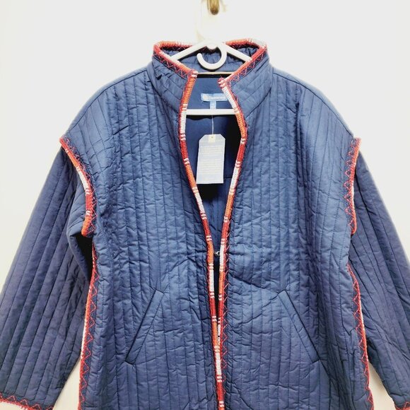 Democracy Womens Long Sleeve Quilted Jacket Midnight Blue Size M - Picture 7 of 14
